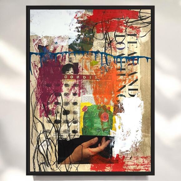 Original Mixed Media Modern Art Painting 18x24 
